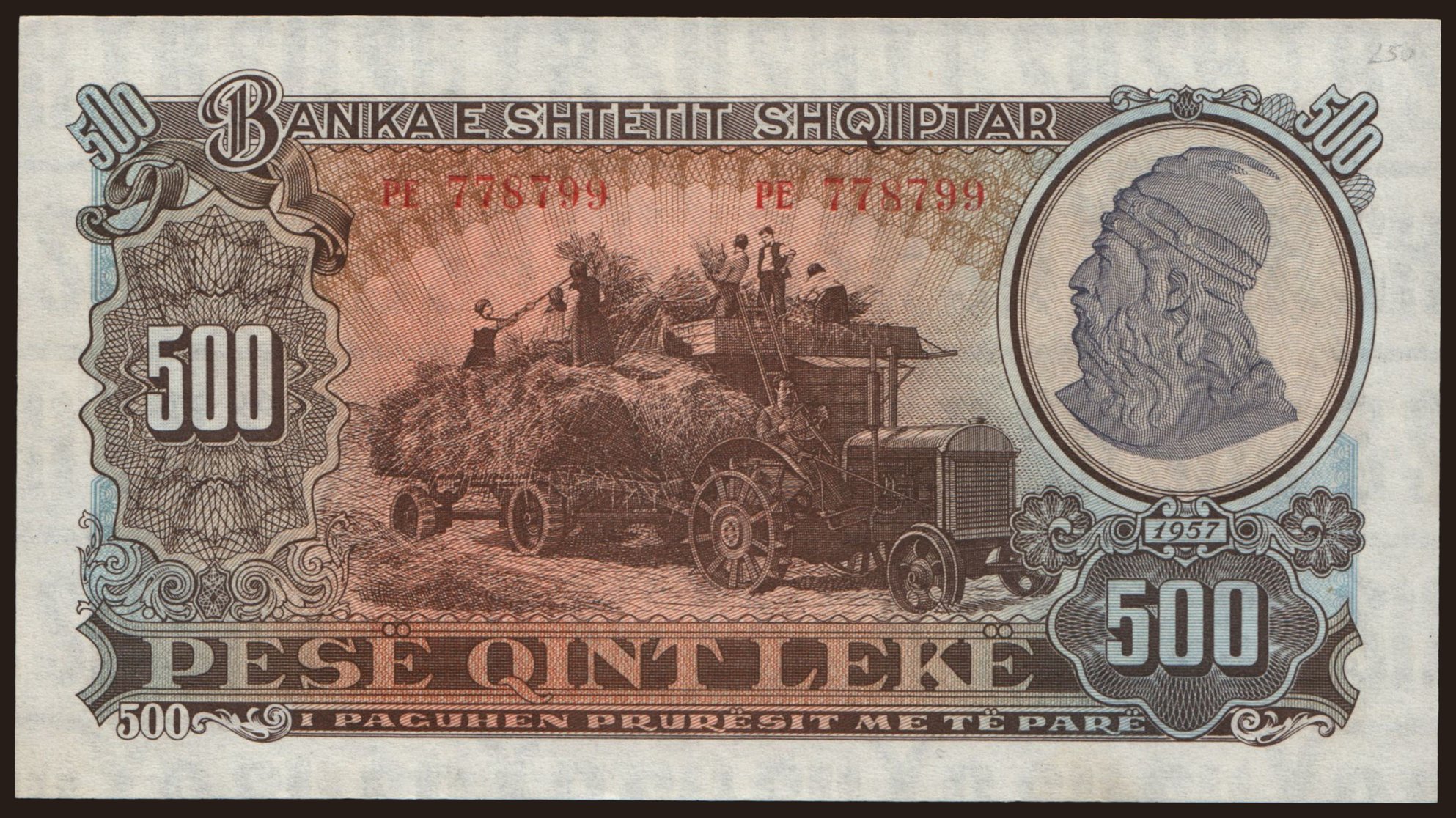 500 leke, 1957