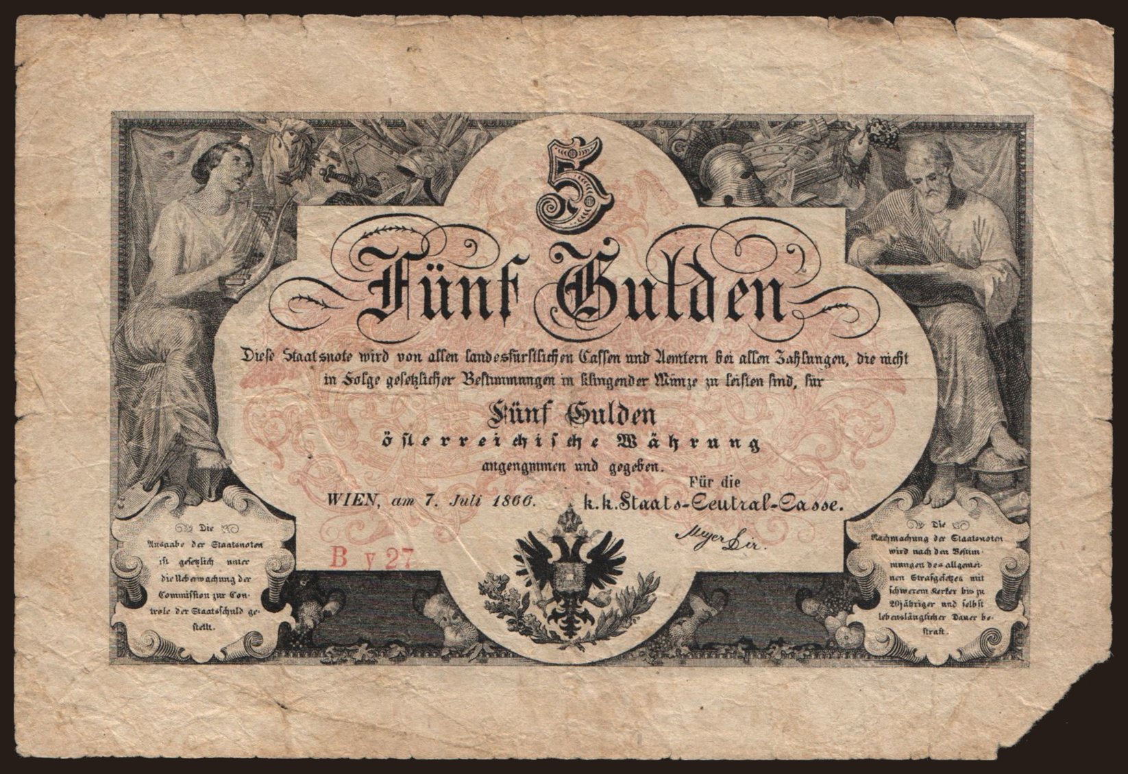5 Gulden, 1866, falsum