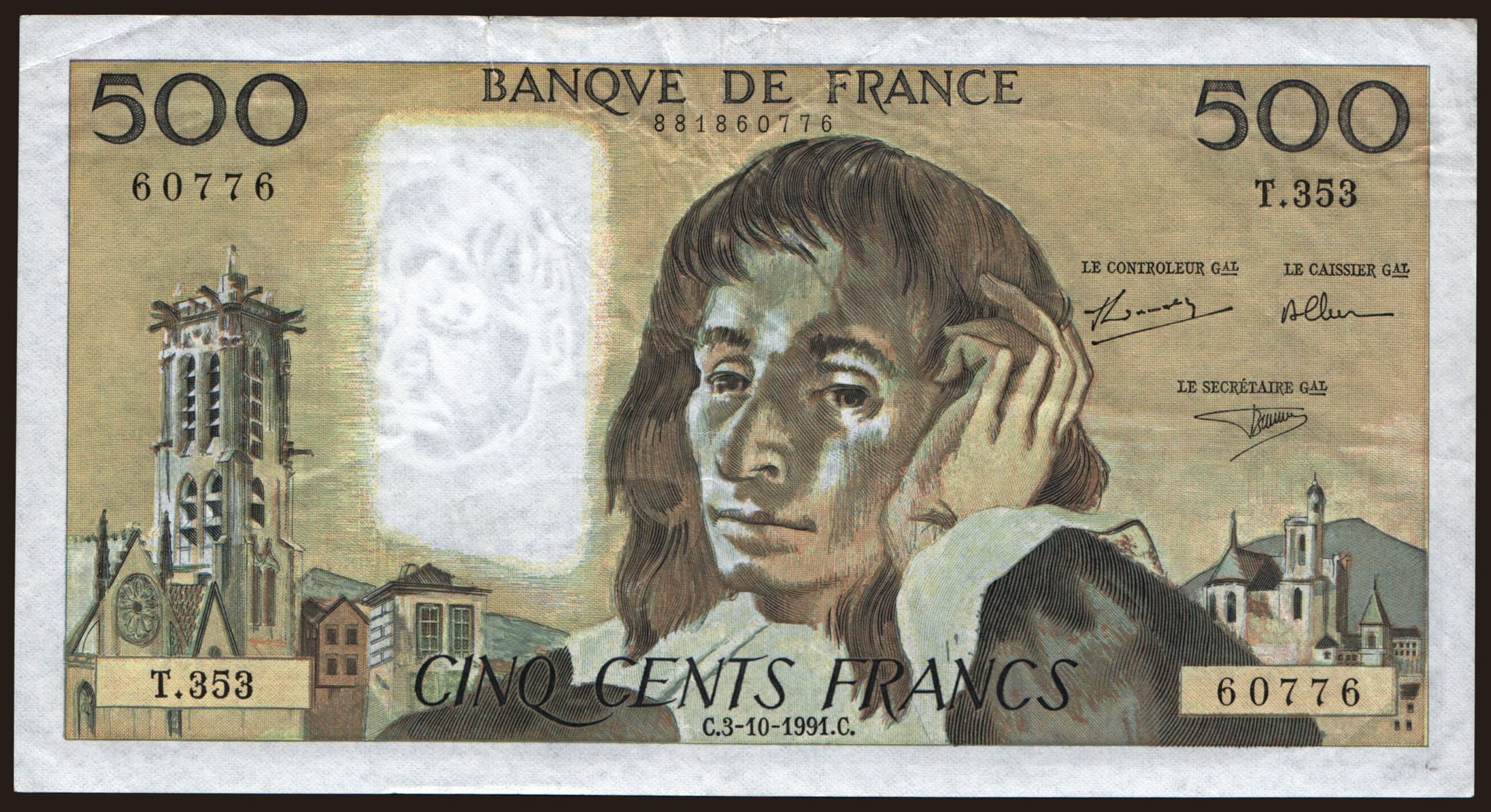 500 francs, 1991