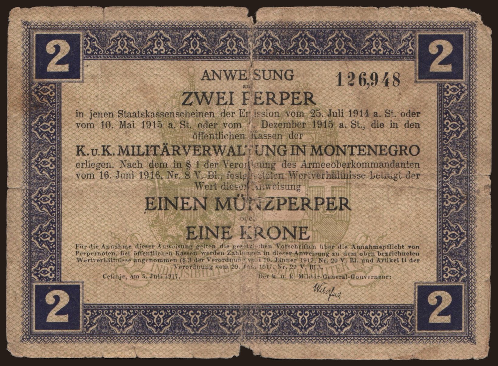 2 perper, 1917