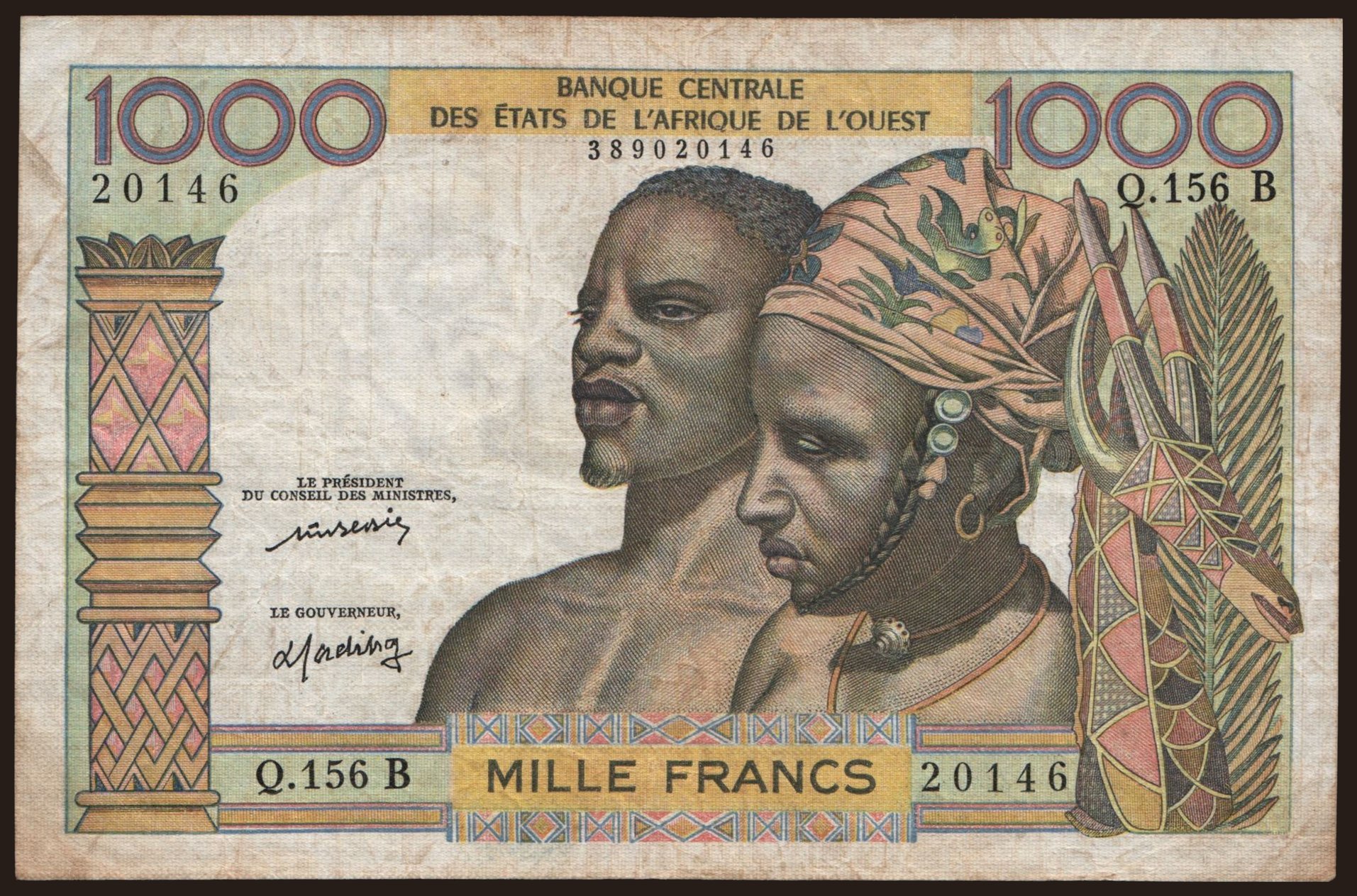 Benin, 1000 francs, 1977