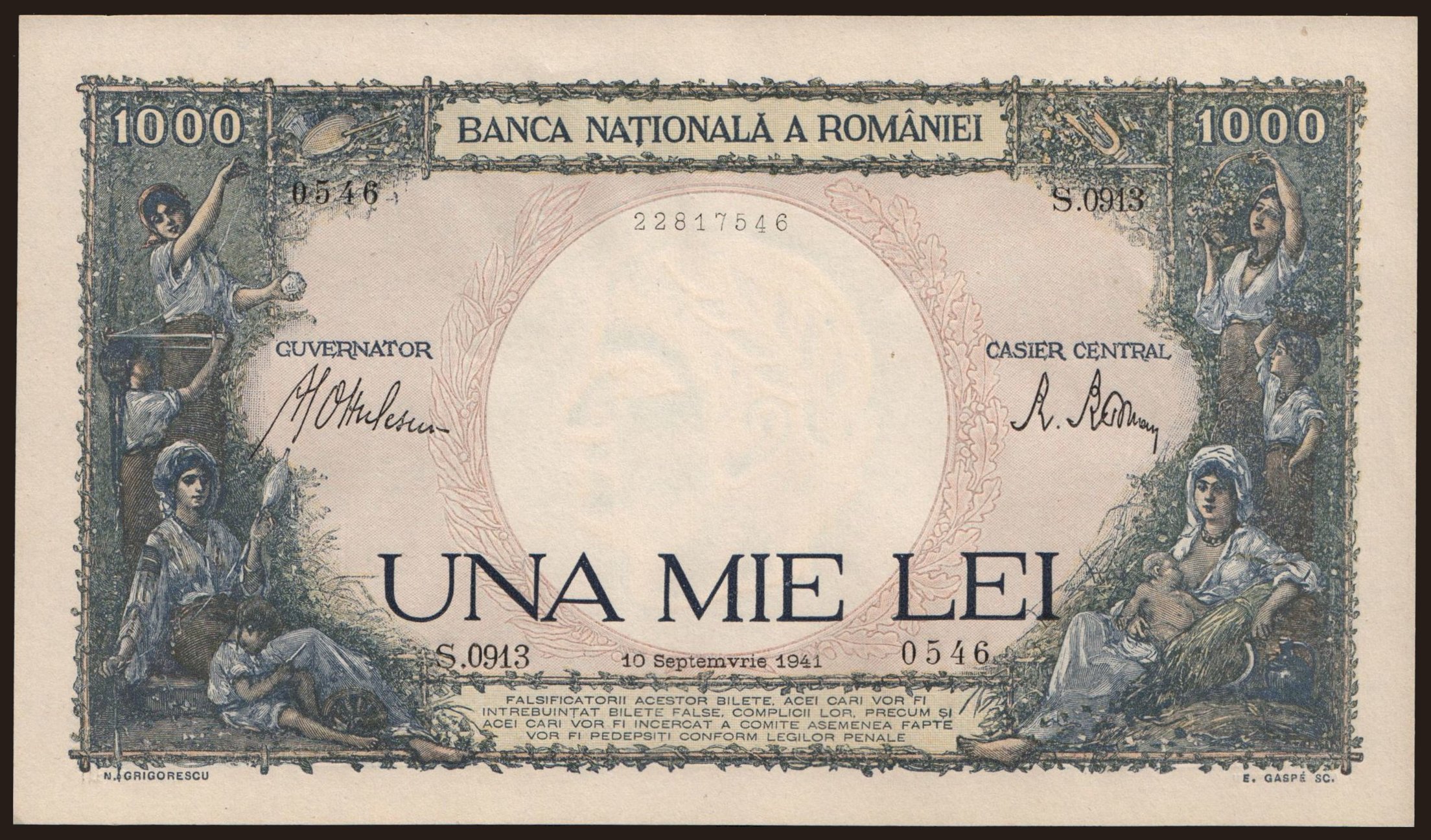 1000 lei, 1941