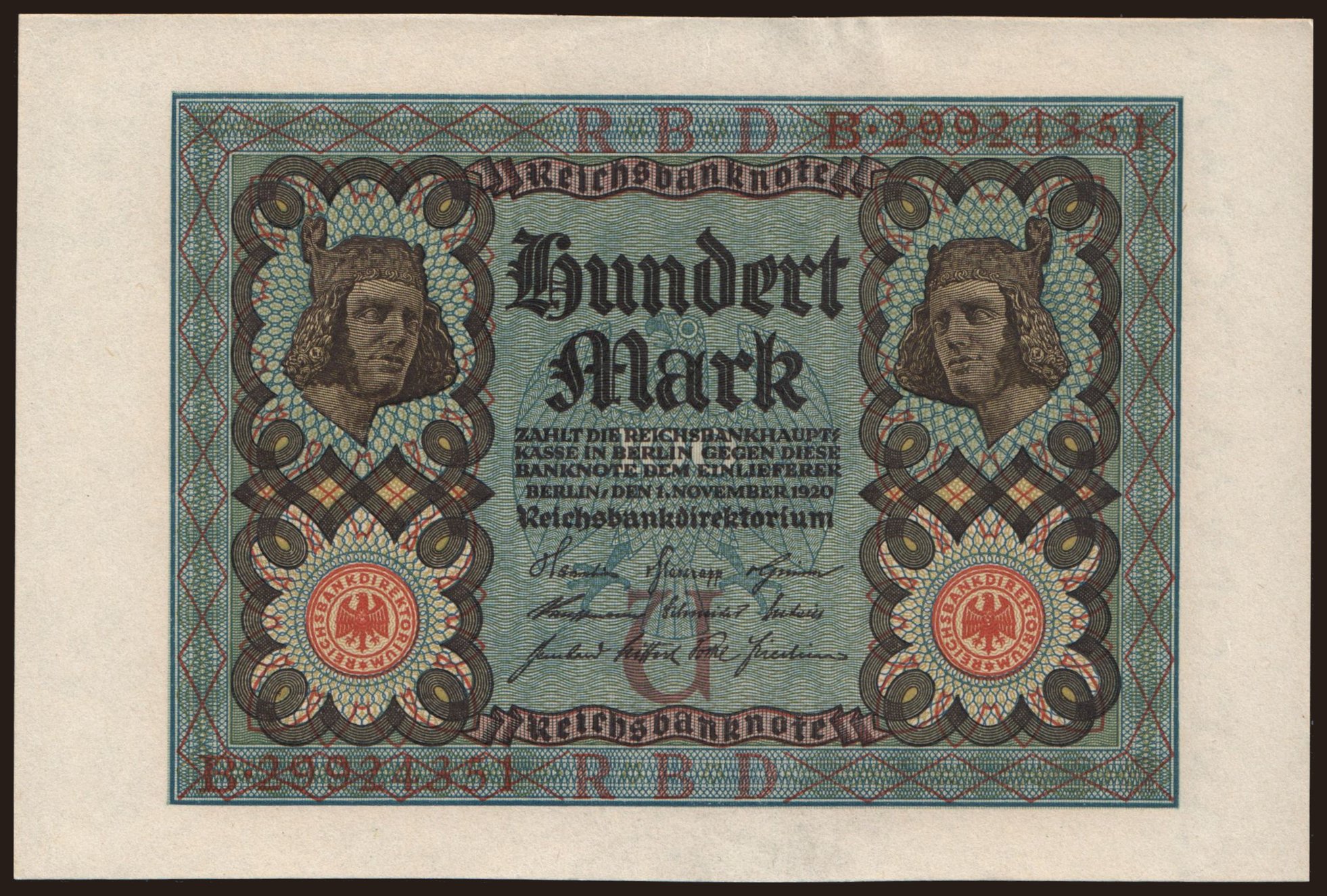100 Mark, 1920