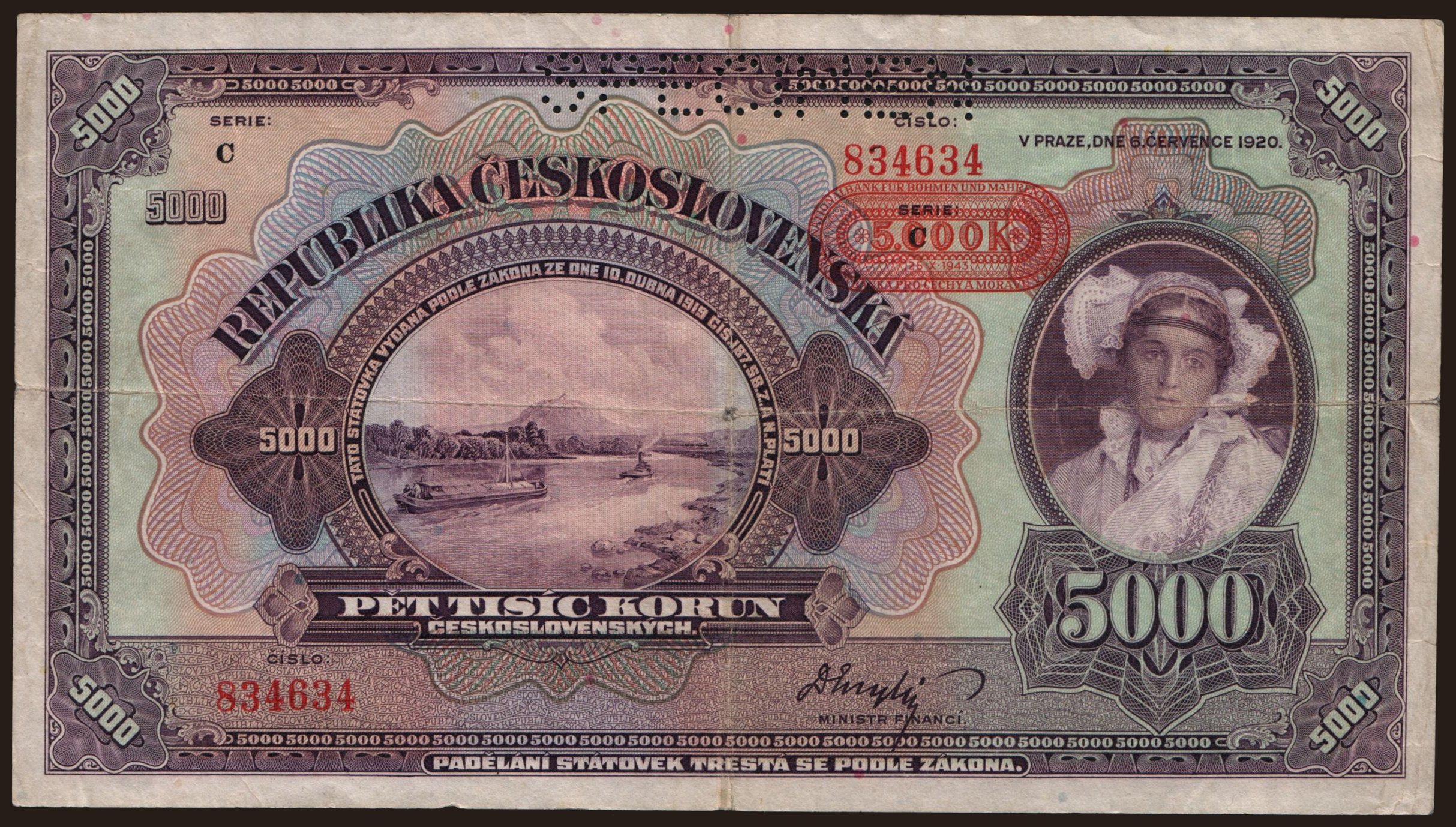 5000 korun, 1920(43)