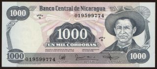 1000 cordobas, 1985