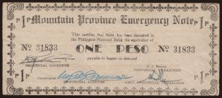 Mountain Province, 1 peso, 1942