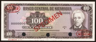 100 cordobas, 1979, SPECIMEN