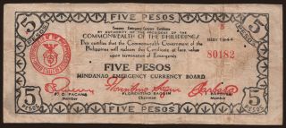 Mindanao, 5 pesos, 1944