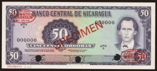 50 cordobas, 1978, SPECIMEN