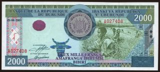 2000 francs, 2001