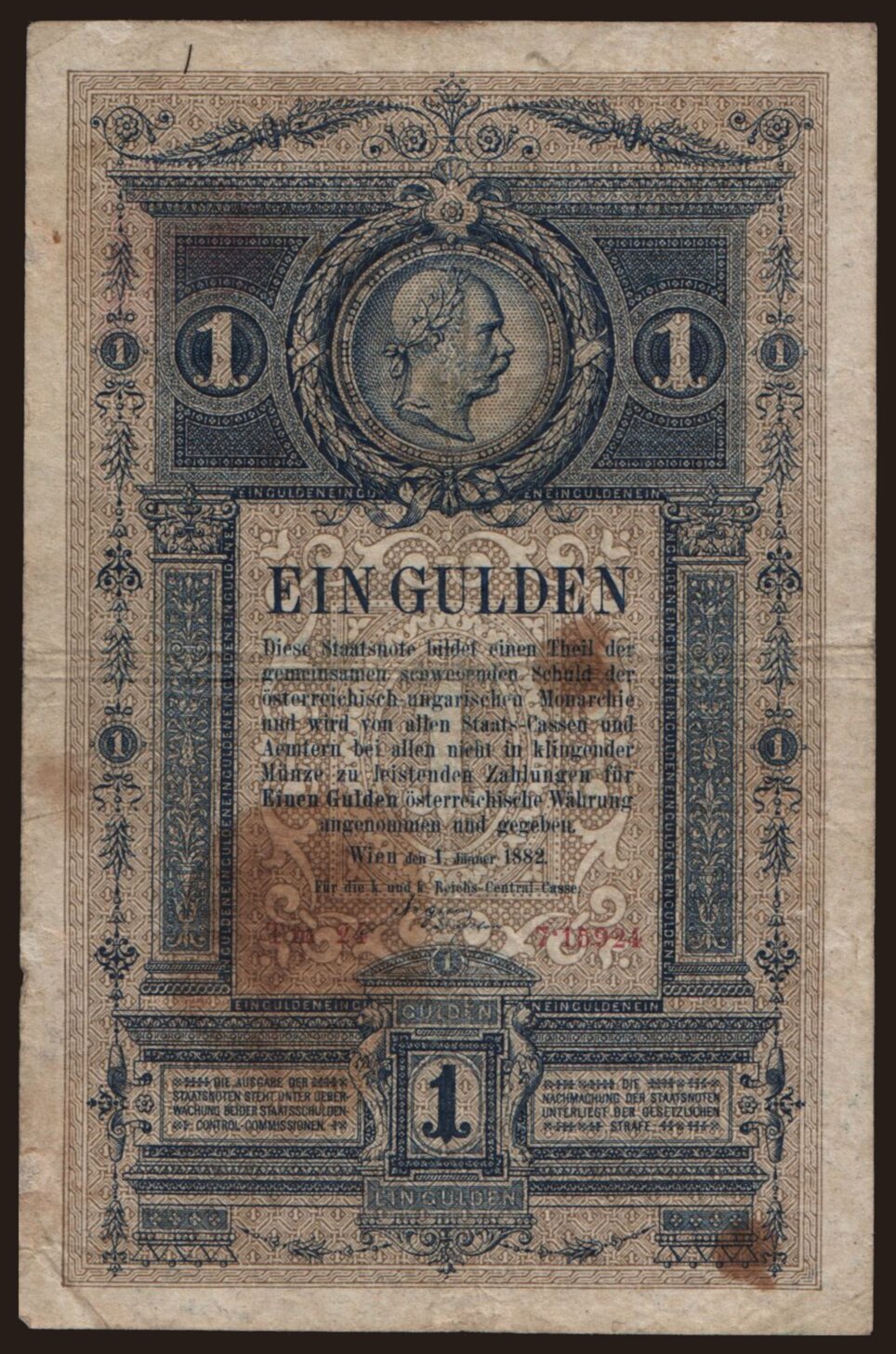 1 Gulden, 1882