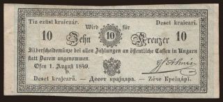 10 Kreuzer, 1849, Almásy