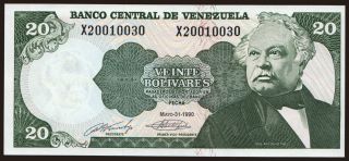 20 bolivares, 1990