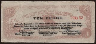 Free Negros/ Army of the United States of America, 10 pesos, 1943