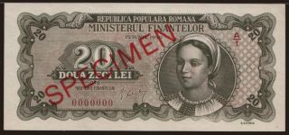 20 lei, 1950, SPECIMEN