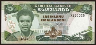 5 emalangeni, 1987