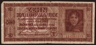 10 Karbowanez, 1942