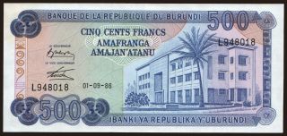 500 francs, 1986