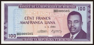 100 francs, 1981