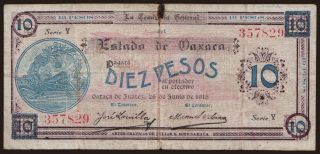 Oaxaca, 10 pesos, 1915