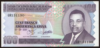 100 francs, 2001
