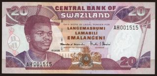 20 emalangeni, 1998