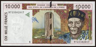 Guinea-Bissau, 10.000 francs, 1997