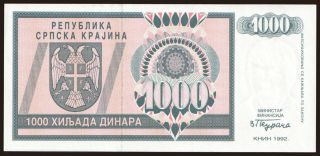 RSK, 1000 dinara, 1992