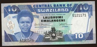 10 emalangeni, 1986
