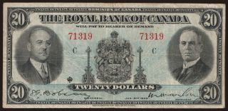 Royal Bank of Canada, 20 dollars, 1935