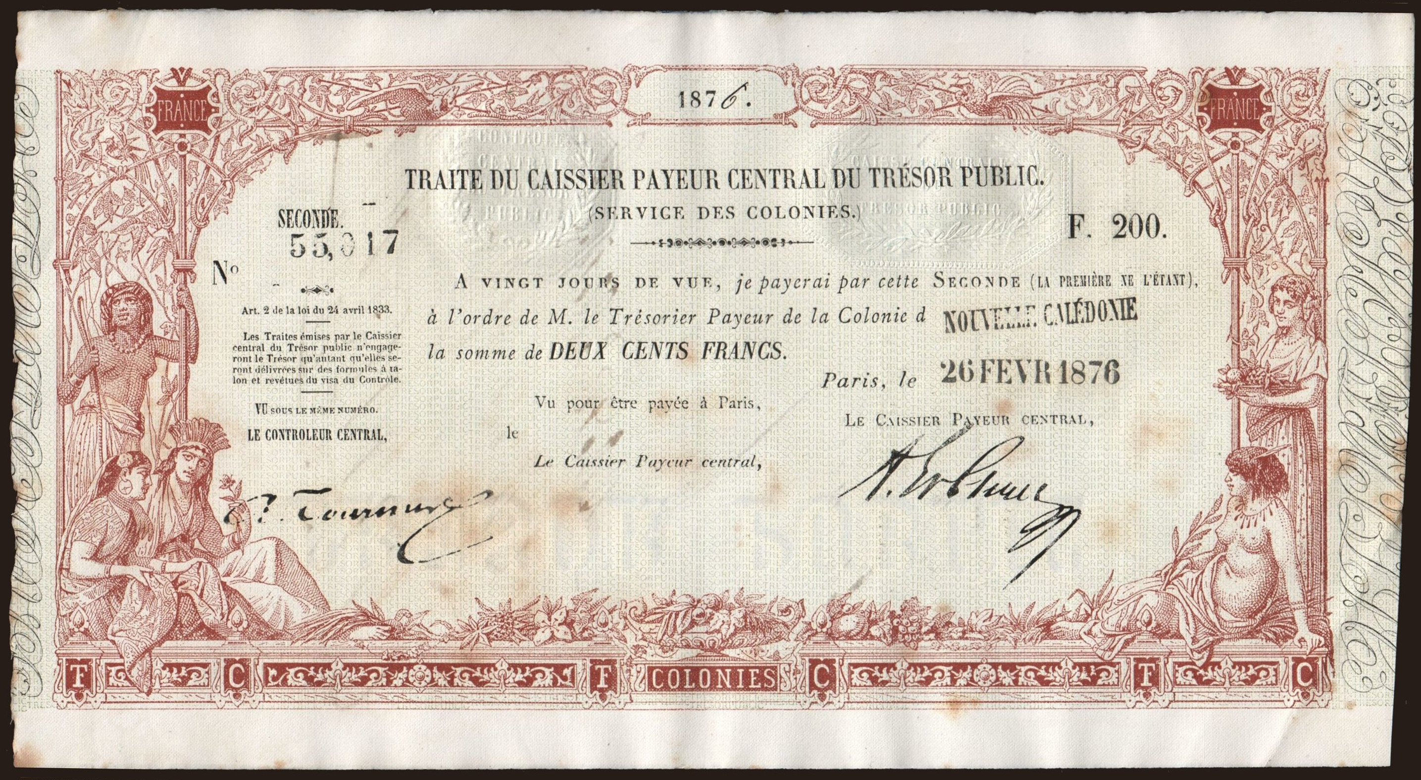 200 francs, 1876