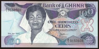 100 cedis, 1986