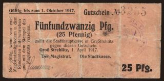 Gross-Strehlitz, 25 Pfennig, 1917