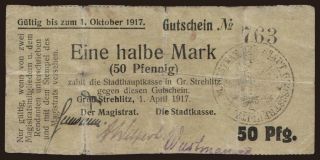 Gross-Strehlitz, 1/2 Mark, 1917