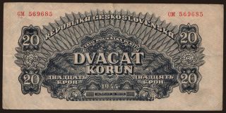 20 korun, 1944