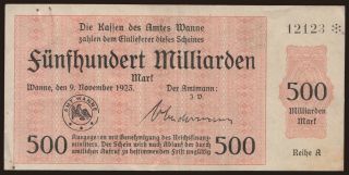 Wanne/ Amt, 500.000.000.000 Mark, 1923