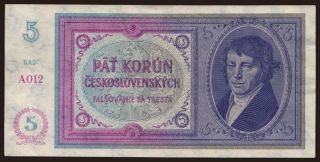 5 korun, 1938