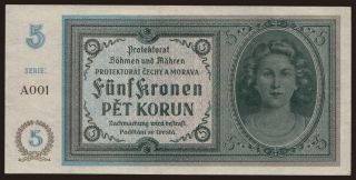 5 korun, 1940