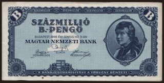 100.000.000 B-pengő, 1946