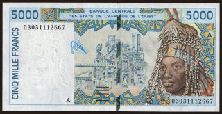 Ivory Coast, 5000 francs, 2003