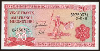 20 francs, 1989