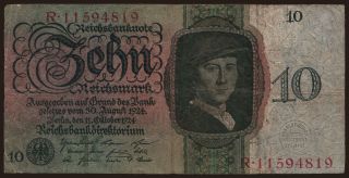 10 Reichsmark, 1924, K/R