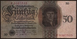 50 reichsmark, 1924, X/F