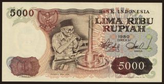 5000 rupiah, 1980