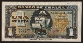1 peseta, 1940