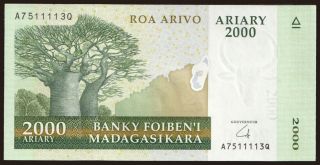 2000 ariary, 2009
