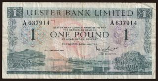 Ulster Bank Limited, 1 pound, 1971