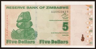 5 dollars, 2009