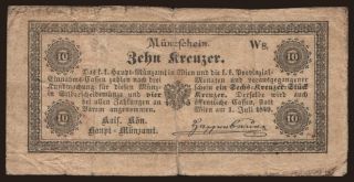 10 kreuzer, 1849