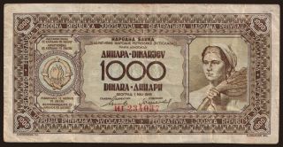 1000 dinara, 1946